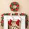 Glitzhome® 9ft. Pre-Lit Greenery Pine Poinsettia and Berries Christmas Garland with LED Lights and Timer